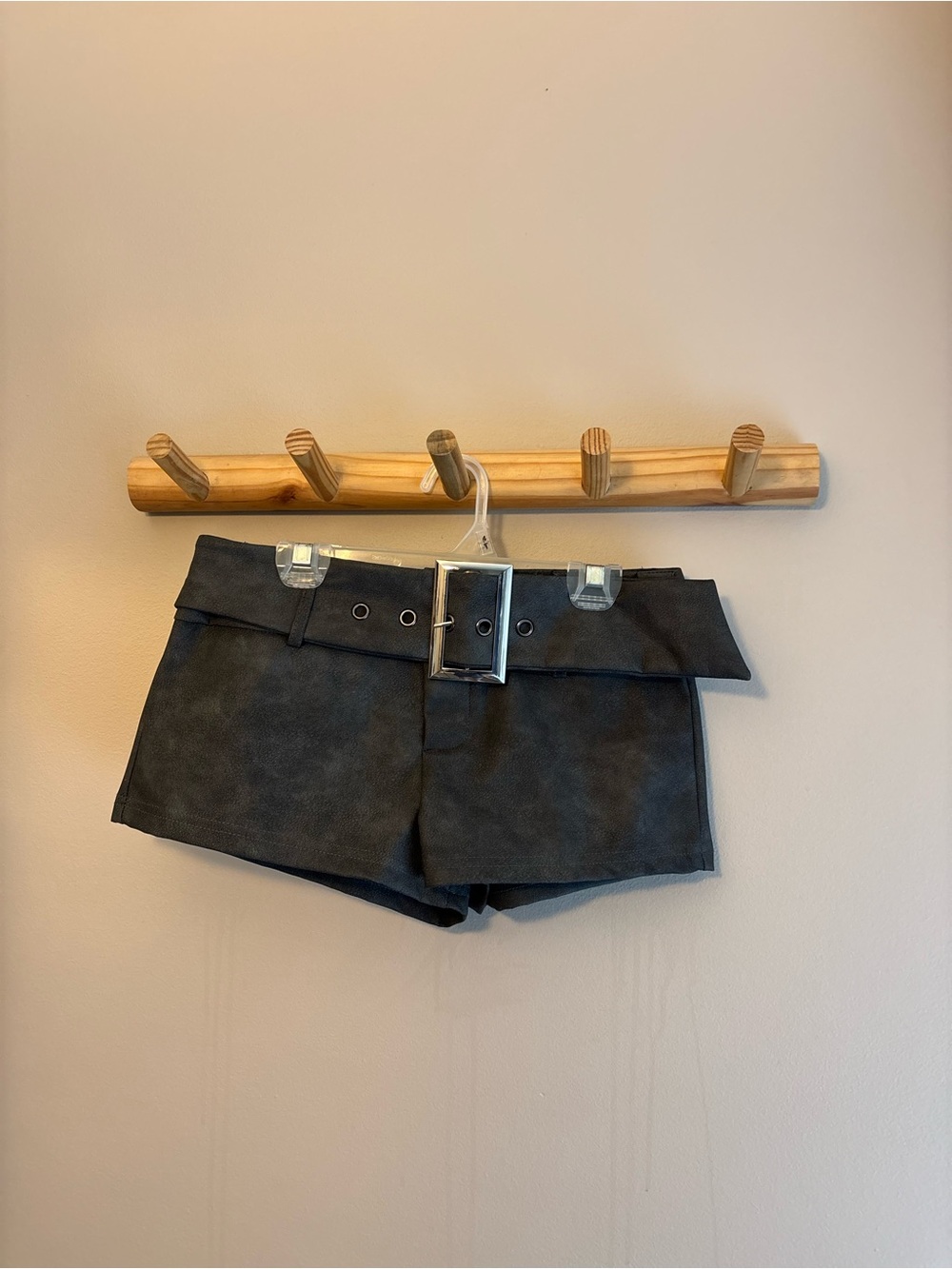 Women’s Black Leather Shorts